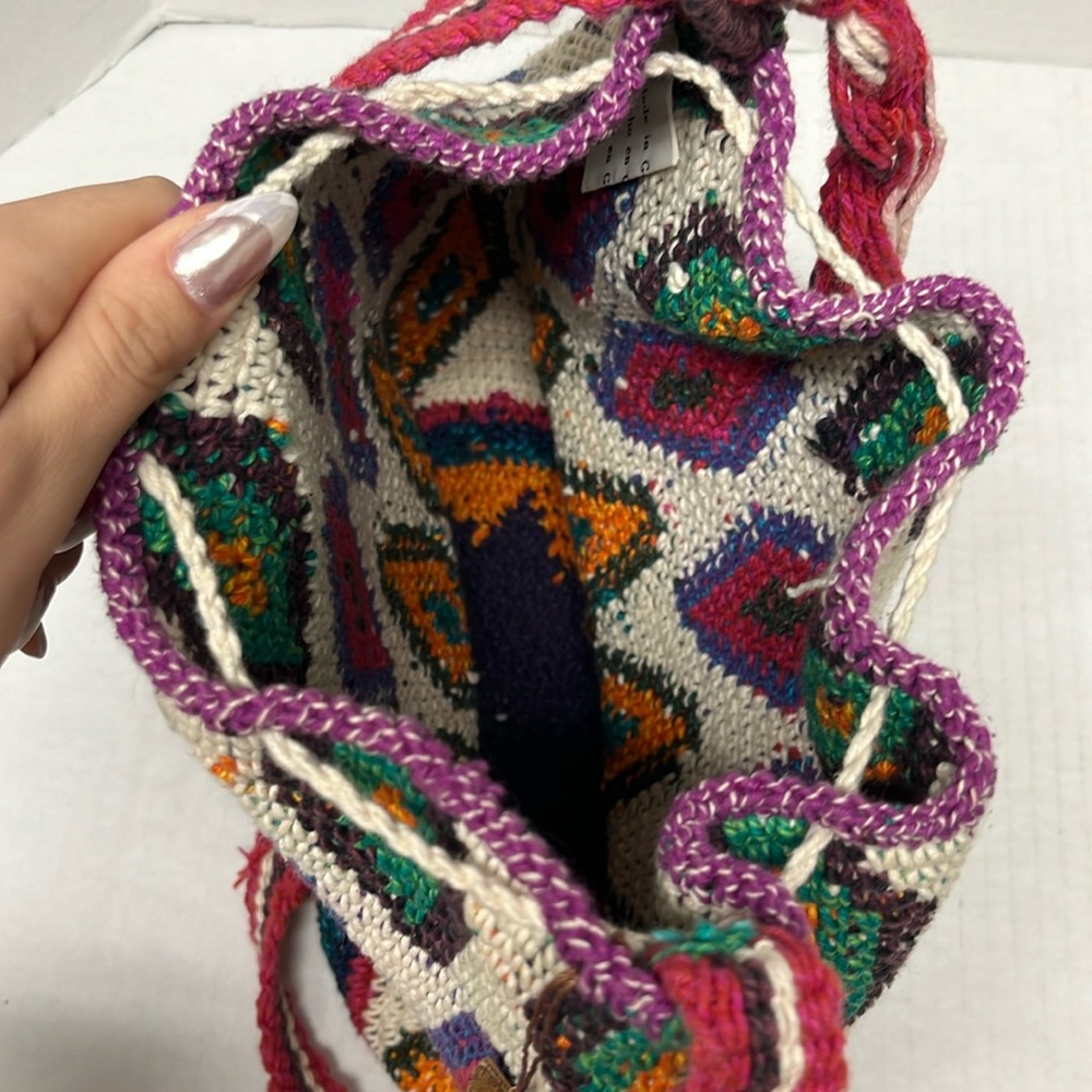Hiptipico Multicolor Crochet Crossbody Bag – Artisan Boho Festival Purse - Picture 9 of 13